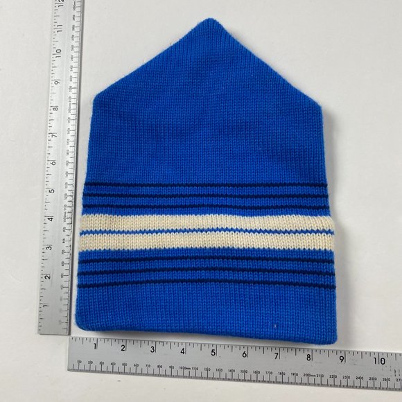 Vintage Capello Canada Wool Ski Beanie Winter Hat Toque Blue - Picture 5 of 5